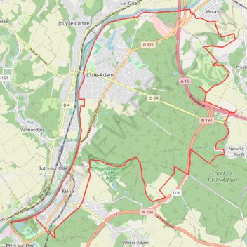 Trace GPS Auvers - Mours - La Pierre Plate, itinéraire, parcours