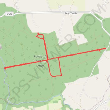 Trace GPS Forêt domaniale de Coat an Hay, itinéraire, parcours