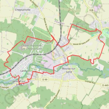 Trace GPS Lardy boucle Saint Vrain, itinéraire, parcours