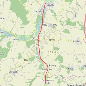 Trace GPS La coulée verte en Somme, itinéraire, parcours