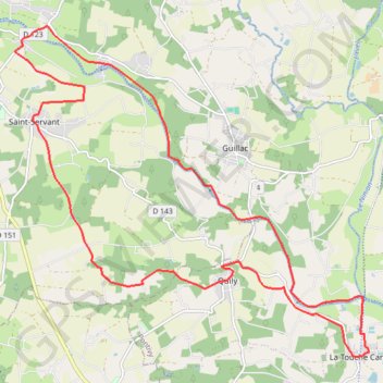 Trace GPS La vallée de l'Oust - Saint-Servant-sur-Oust, itinéraire, parcours