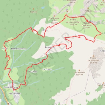 Trace GPS Roc de Tavaneuse, itinéraire, parcours