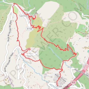 Trace GPS Château de Sainte-Agnès, itinéraire, parcours