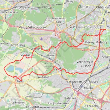 Trace GPS Sceaux-Scaclay, itinéraire, parcours