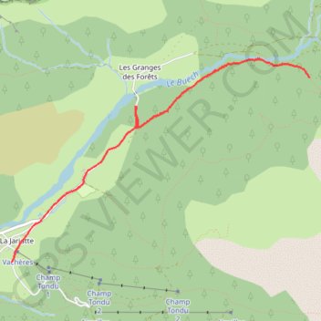 Trace GPS La Jarjatte - Ravin de la Chaumette, itinéraire, parcours