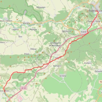 Trace GPS S6-3 Estrella - Los Arcos, itinéraire, parcours