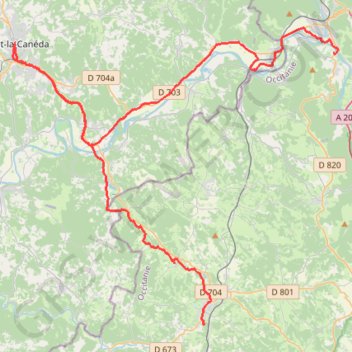 Trace GPS Souillac-Gourdon via Sarlat la Caneda, itinéraire, parcours
