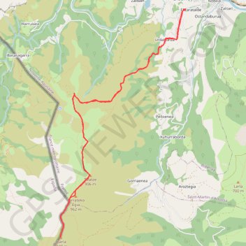 Trace GPS Iparla depuis Bidarray en passant par les bergeries en ruines, itinéraire, parcours