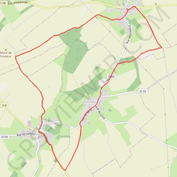 Trace GPS Randonnée autour de Hauteville - Barly - Fosseux, itinéraire, parcours
