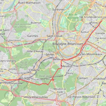 Trace GPS La Grande classique - Paris-Versailles, itinéraire, parcours