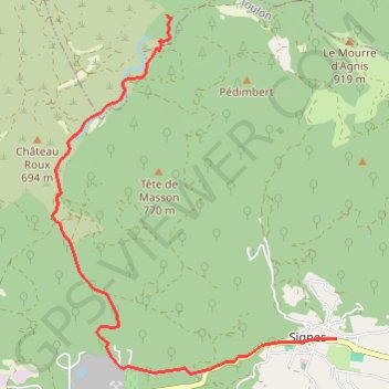 Trace GPS Balade Signes - lauzières - chibron, itinéraire, parcours