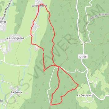 Trace GPS La Bourrière, La Croix Servagnet, La Cordelière, itinéraire, parcours