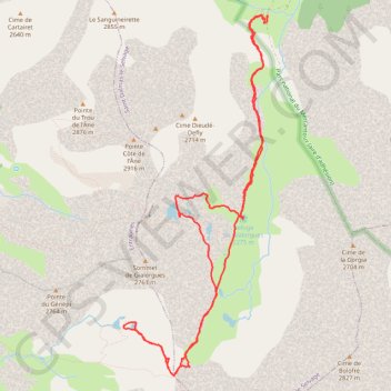 Trace GPS Lacs du vallon de Gialorgues, itinéraire, parcours
