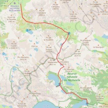 Trace GPS Refuge d'Orédon - Cabane d'Aygues-Cluses - Gaubie, itinéraire, parcours