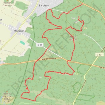 Trace GPS Apremont et Franchard - Forêt de Fontainebleau, itinéraire, parcours