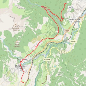 Trace GPS Réotier-Châteauroux-Les-Alpes, itinéraire, parcours