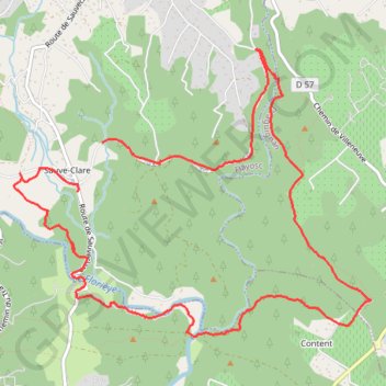 Trace GPS Sauveclare, itinéraire, parcours