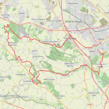 Trace GPS NOCTURNE DE LIEVIN, itinéraire, parcours