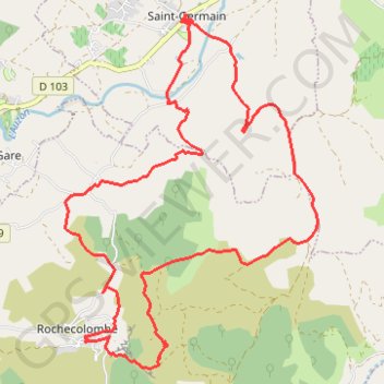 Trace GPS Saint-Germain - Sauveplantade - Rochecolombe, itinéraire, parcours