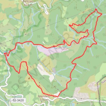 Trace GPS Les Mines d'Arditurri, itinéraire, parcours