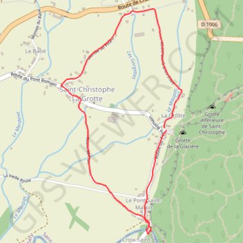 Trace GPS Balade Saint Christophe la Grotte, itinéraire, parcours