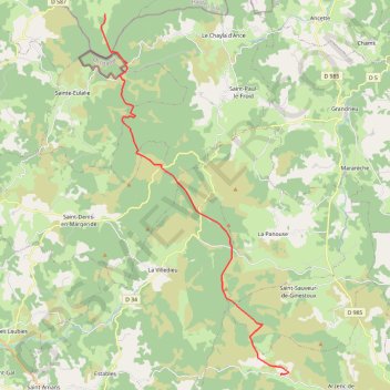 Trace GPS Traversée de la Margeride : étape du Giraldès au Sauvage, itinéraire, parcours