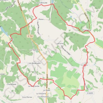 Trace GPS Nailhac - Pialot, itinéraire, parcours