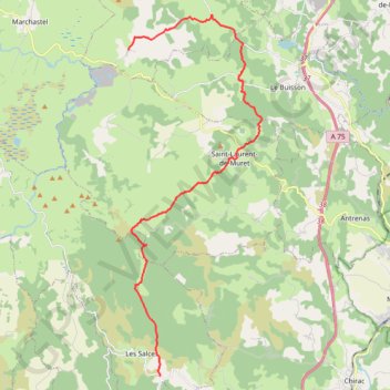 Trace GPS Tour de l'Aubrac - 02 - Usanges - Col de Trébatut, itinéraire, parcours