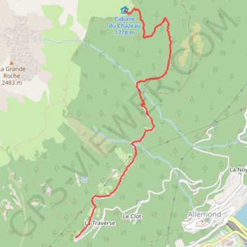 Trace GPS Descente refuge du Chazeau, itinéraire, parcours