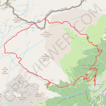 Trace GPS Col de la Terrasse et Valon de Tres-les-Eaux, itinéraire, parcours