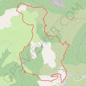 Trace GPS Gorniès - Grotte du Maure - La Tude, itinéraire, parcours
