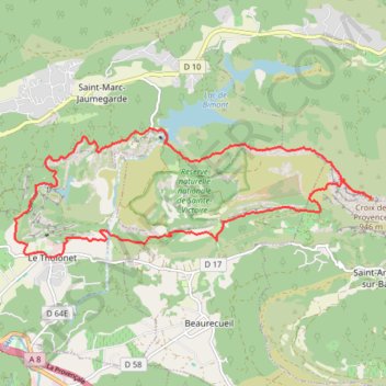 Trace GPS Sainte Victoire - La Croix de Provence, itinéraire, parcours