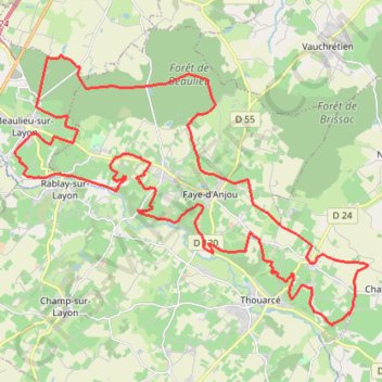Trace GPS Variante Parcours 6B beaulieu-sur-layon, itinéraire, parcours