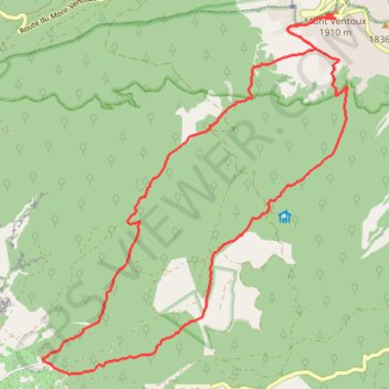 Trace GPS Ascension Ventoux face Sud, itinéraire, parcours