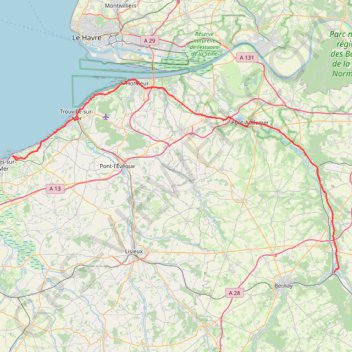 Trace GPS Serquigny Houlgate, itinéraire, parcours