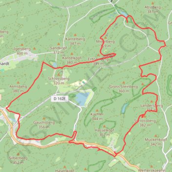 Trace GPS Balade nocturne autour du château de Falkenstein - Philippsbourg, itinéraire, parcours