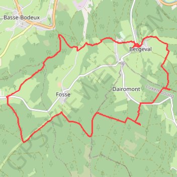 Trace GPS Bergeval - Reharmont - Dairomont, itinéraire, parcours