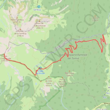 Trace GPS Rando Pointe de Chaurionde, itinéraire, parcours