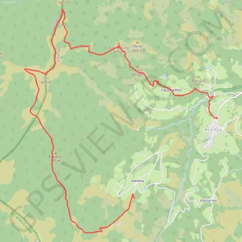Trace GPS Burdingurutz-Izu-Arantza, itinéraire, parcours