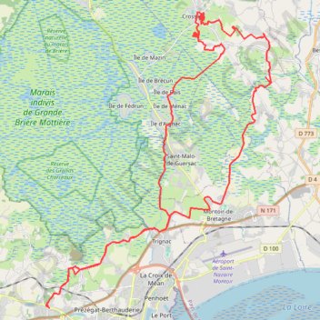Trace GPS Piriac - Saint-Nazaire, itinéraire, parcours