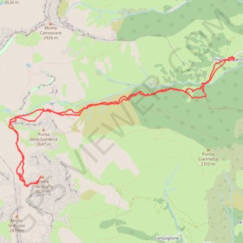 Trace GPS Monte Chersogno, itinéraire, parcours