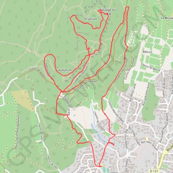 Trace GPS Laudun - Passage du loup, itinéraire, parcours