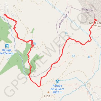 Trace GPS Le Mont Coin (Beaufortain), itinéraire, parcours