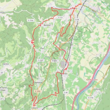 Trace GPS Boucle Tullins-Polineas-Morette, itinéraire, parcours