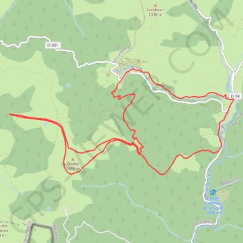 Trace GPS Okabe en forêt d'Iraty, itinéraire, parcours