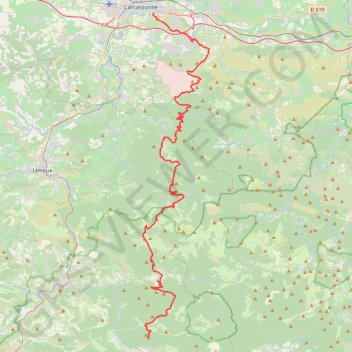 Trace GPS Carcassonne-Bugarach, itinéraire, parcours