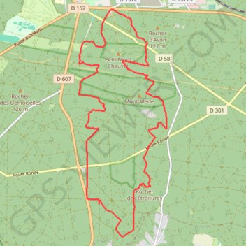 Trace GPS La Mare aux Fées - Forêt de Fontainebleau, itinéraire, parcours