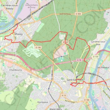 Trace GPS La Terrasse de Saint-Germain-en-Laye, itinéraire, parcours