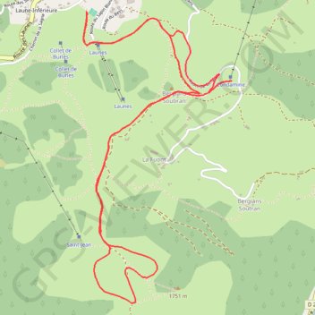 Trace GPS Beuil plateau saint jean, itinéraire, parcours