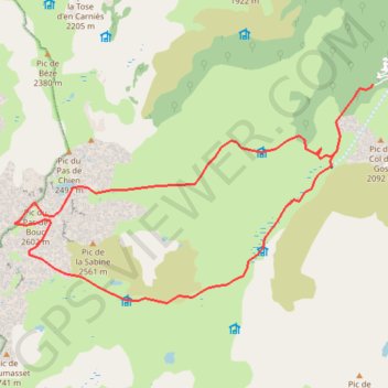 Trace GPS Pic du Pas du Bouc depuis l'usine de Laparan, itinéraire, parcours